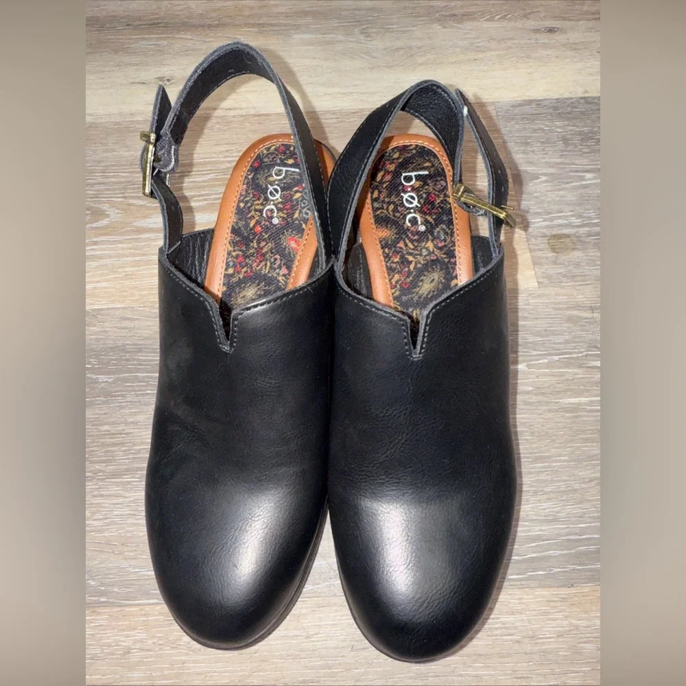 Born ankle strap wedge closed toe brown/black size 9M ankle strap womens leather - Picture 2 of 13